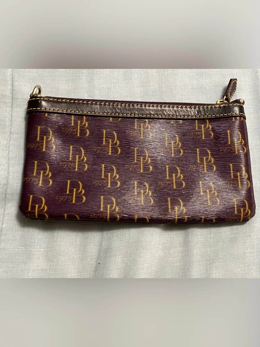 Dooney & Bourke Burgundy Logo Zip Wristlet!Wallet